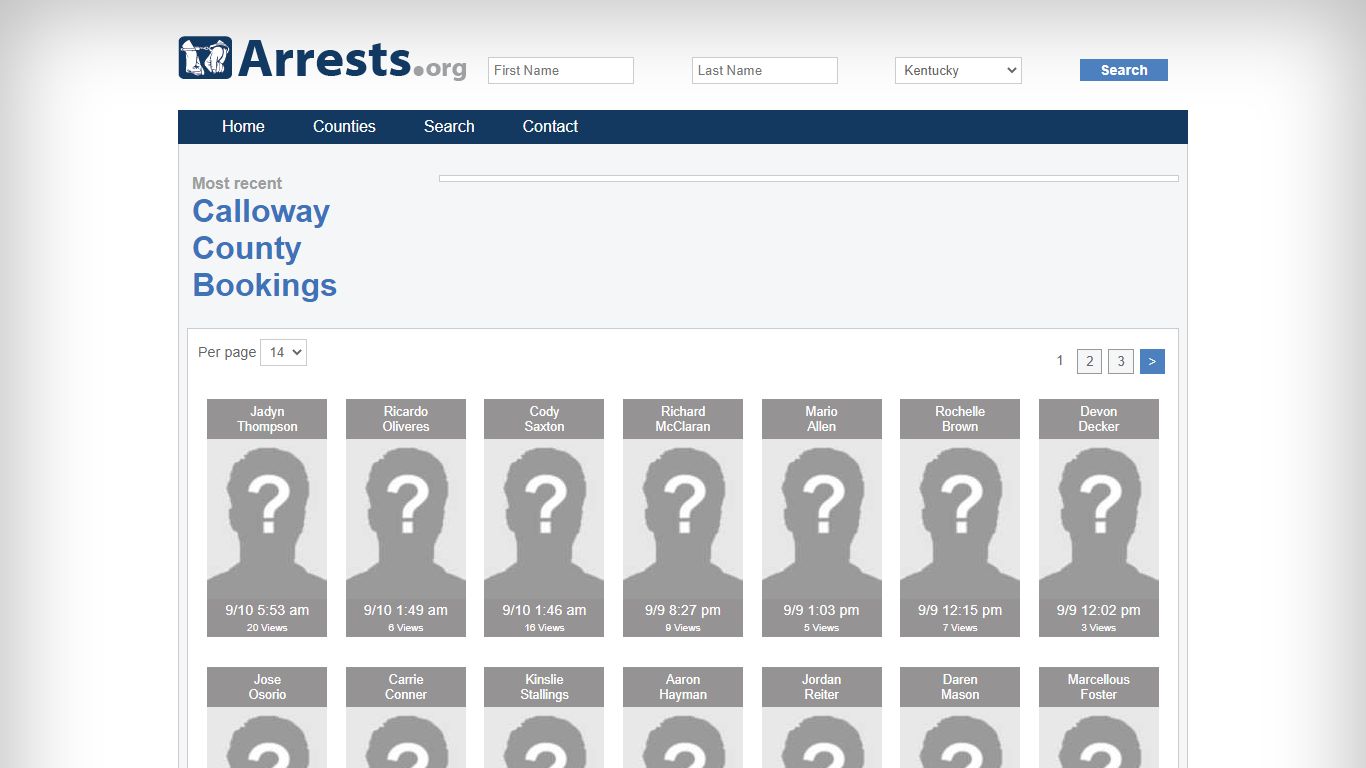 Calloway County Arrests and Inmate Search